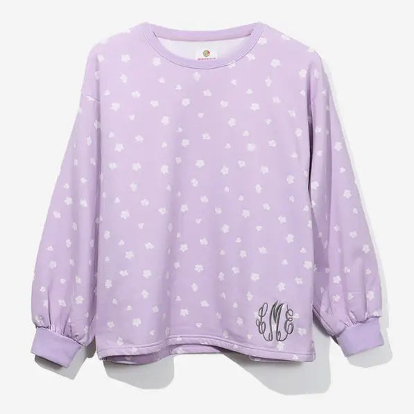 Monogrammed Puff Sleeve Sweatshirt