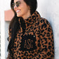 Monogrammed Leopard Sherpa Pullover