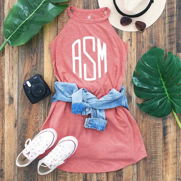 Monogrammed High Neck Cover Up Dress