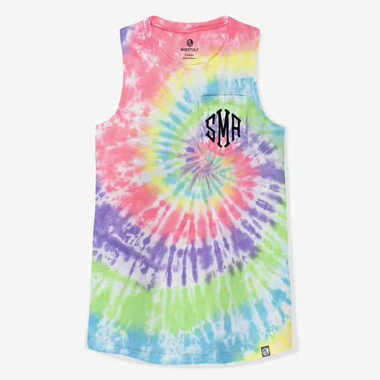 Monogrammed Tie Dye Tank Top