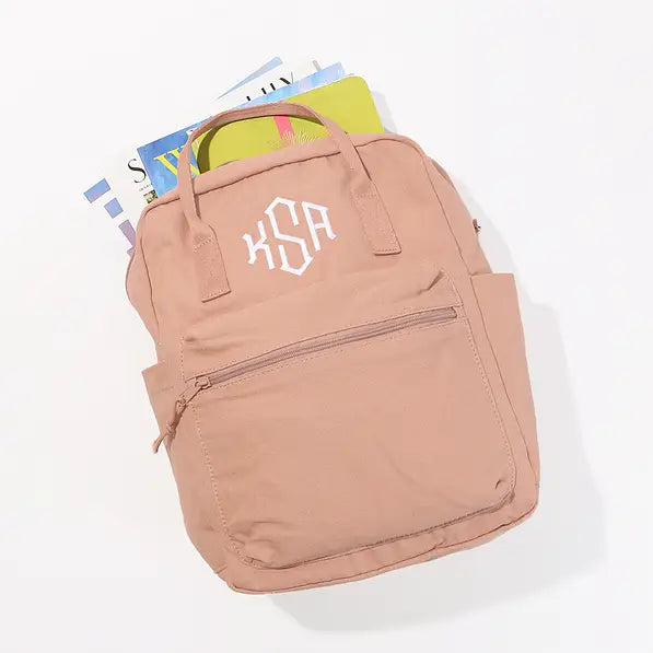 Monogrammed Canvas Backpack