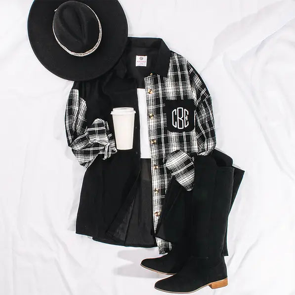 Monogrammed Oversized Button Down Tunic