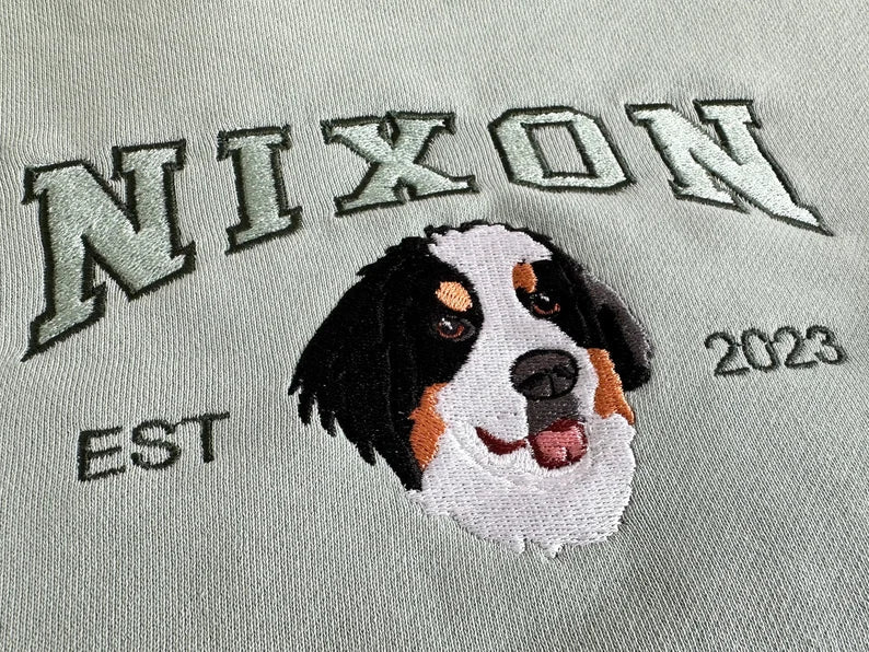 Custom Dog Hoodie Embroidered Dog Name, Personalized Pet Face Sweatshirt from Your Photo, Varsity Sweatshirt, Gifts for Dog Lovers