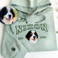 Custom Dog Hoodie Embroidered Dog Name, Personalized Pet Face Sweatshirt from Your Photo, Varsity Sweatshirt, Gifts for Dog Lovers