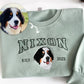 Custom Dog Hoodie Embroidered Dog Name, Personalized Pet Face Sweatshirt from Your Photo, Varsity Sweatshirt, Gifts for Dog Lovers