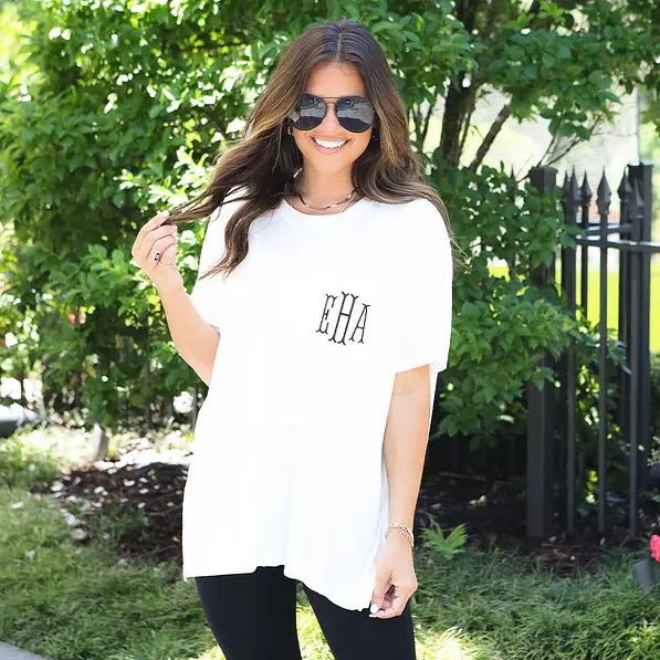 Monogrammed Short Sleeve Tunic