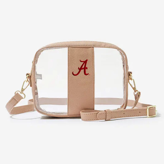 Alabama Crimson Tide Clear Stadium Crossbody Bag in Tan