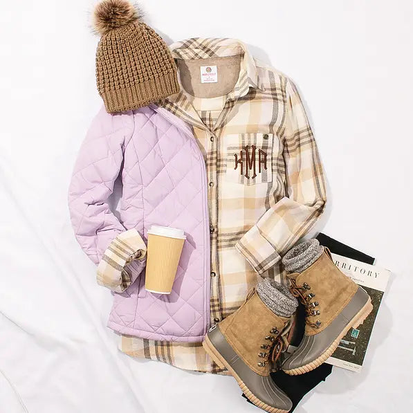 Monogrammed Plaid Layering Tunic