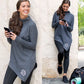 Monogrammed Asymmetrical Turtleneck Tunic