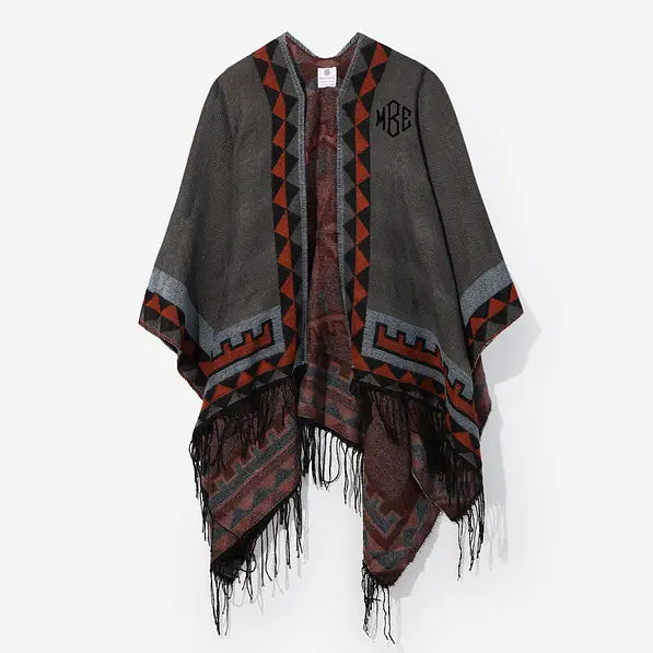 Monogrammed Aztec Poncho