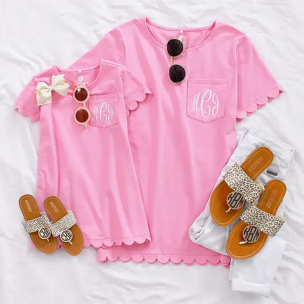 Monogrammed Scalloped Top