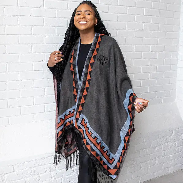 Monogrammed Aztec Poncho