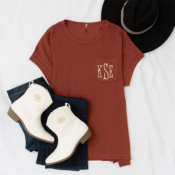 Monogrammed Waffle Shirt