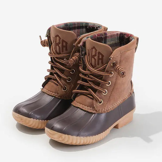 Monogrammed Youth Duck Boots