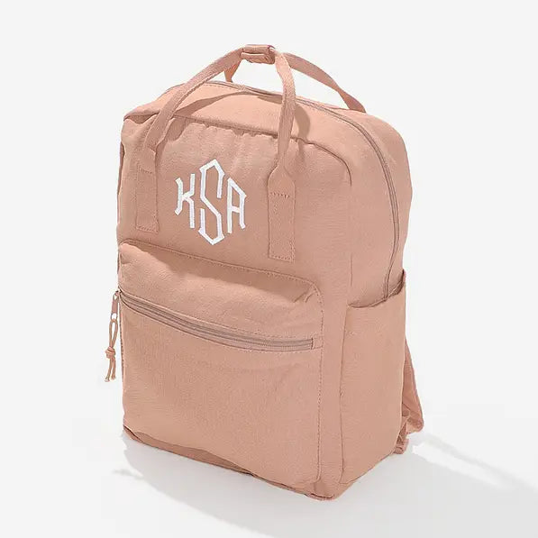 Monogrammed Canvas Backpack