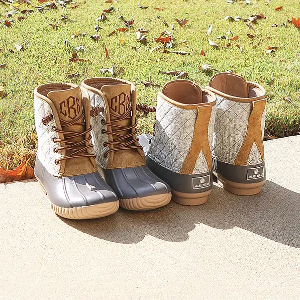 Monogrammed Duck Boots Herziland