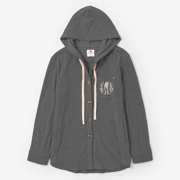 Monogrammed Waffle Shacket