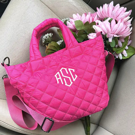 Monogrammed Diamond Quilted Crossbody