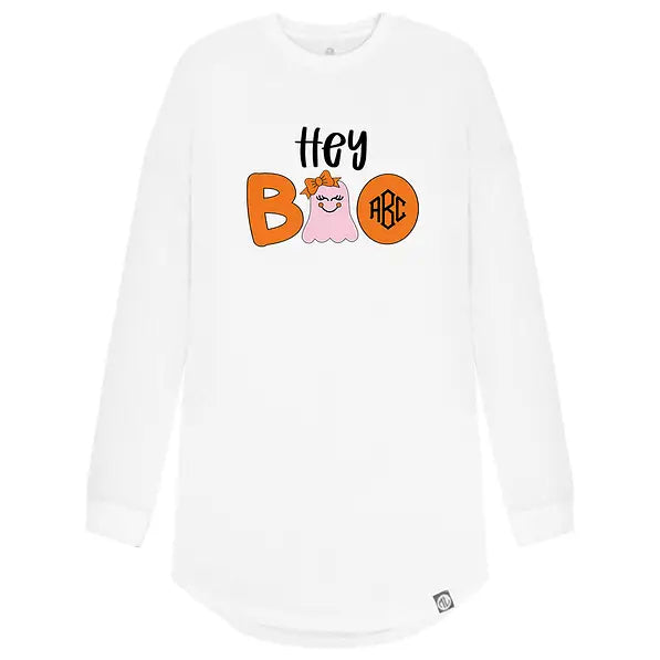 Personalized Hey Boo Long Sleeve Shirt