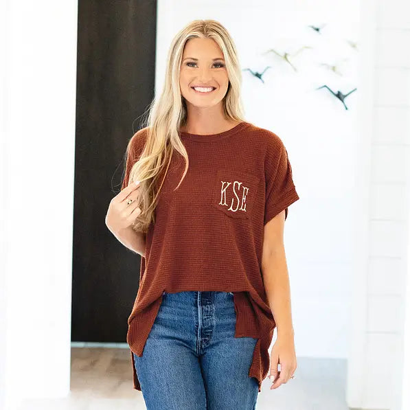 Monogrammed Waffle Shirt